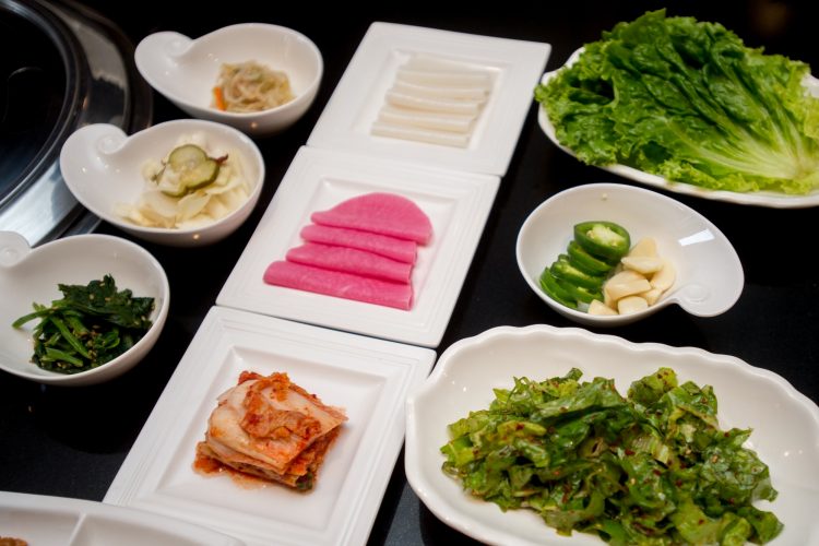 plates of raw veggies