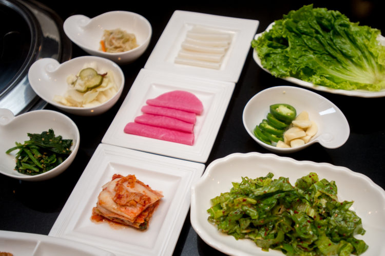 plates of raw veggies
