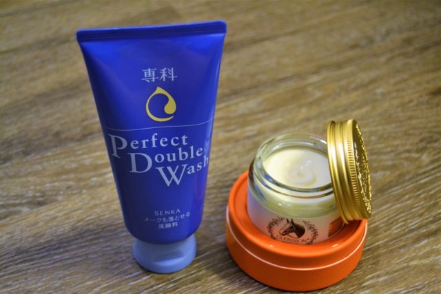 two bottles of beauty products