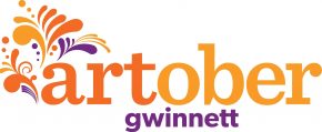 orange and purple logo reading "artober Gwinnett"